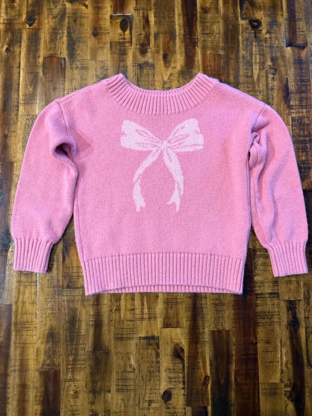 🍒Abercrombie kids pink bow girly sweater long sleeve. girls sz 9/10